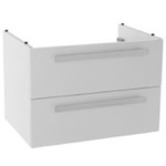Vanity Cabinet, ACF L816W, 25 Inch Wall Mount Glossy White Bathroom Vanity Cabinet